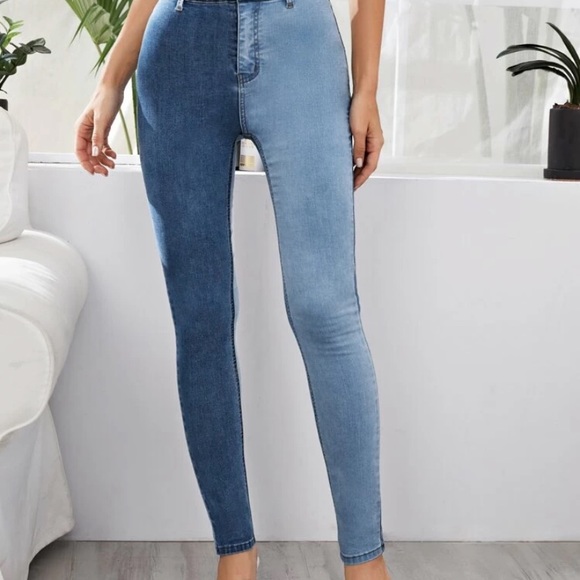 Spliced high waisted skinny jeans - Picture 3 of 3